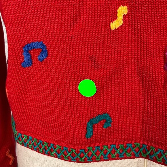 Christina Rotelli Cardigan Women Medium Red Multi Angels Music Christmas Sweater - Picture 7 of 14